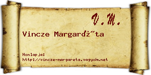 Vincze Margaréta névjegykártya