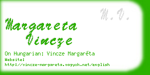 margareta vincze business card